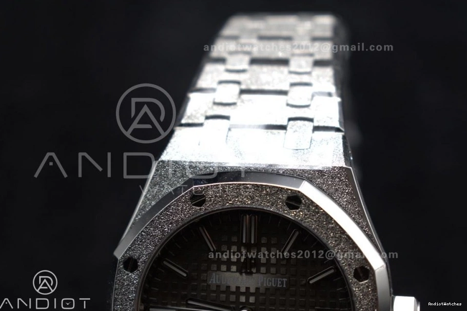 Edition 1:1 Clone Grey SS SS Frosted Royal 1031 37mm Oak 15454 Bracelet Dial Best APSF on Lightweight Textured Super SA3120 0719